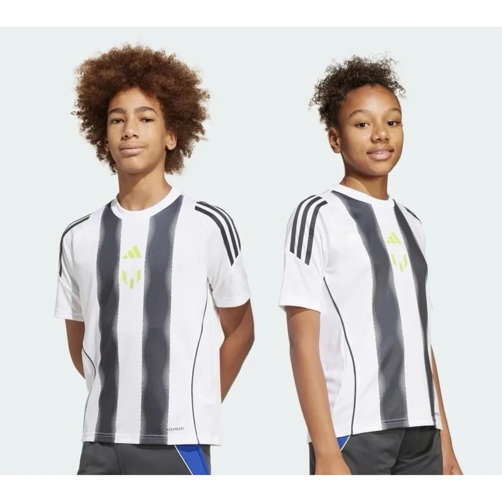 NEW Adidas Kids Youth Messi Training‎ Jersey Large JL7455 White Black
